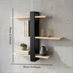 FlexiWood: Wall Shelf Wood – Adjustable, Floating & Hanging with Multi-Level Storage for Living Room & Bedroom