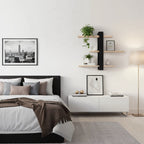 FlexiWood: Wall Shelf Wood – Adjustable, Floating & Hanging with Multi-Level Storage for Living Room & Bedroom