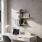 FlexiWood: Wall Shelf Wood – Adjustable, Floating & Hanging with Multi-Level Storage for Living Room & Bedroom
