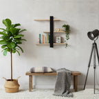 FlexiWood: Wall Shelf Wood – Adjustable, Floating & Hanging with Multi-Level Storage for Living Room & Bedroom