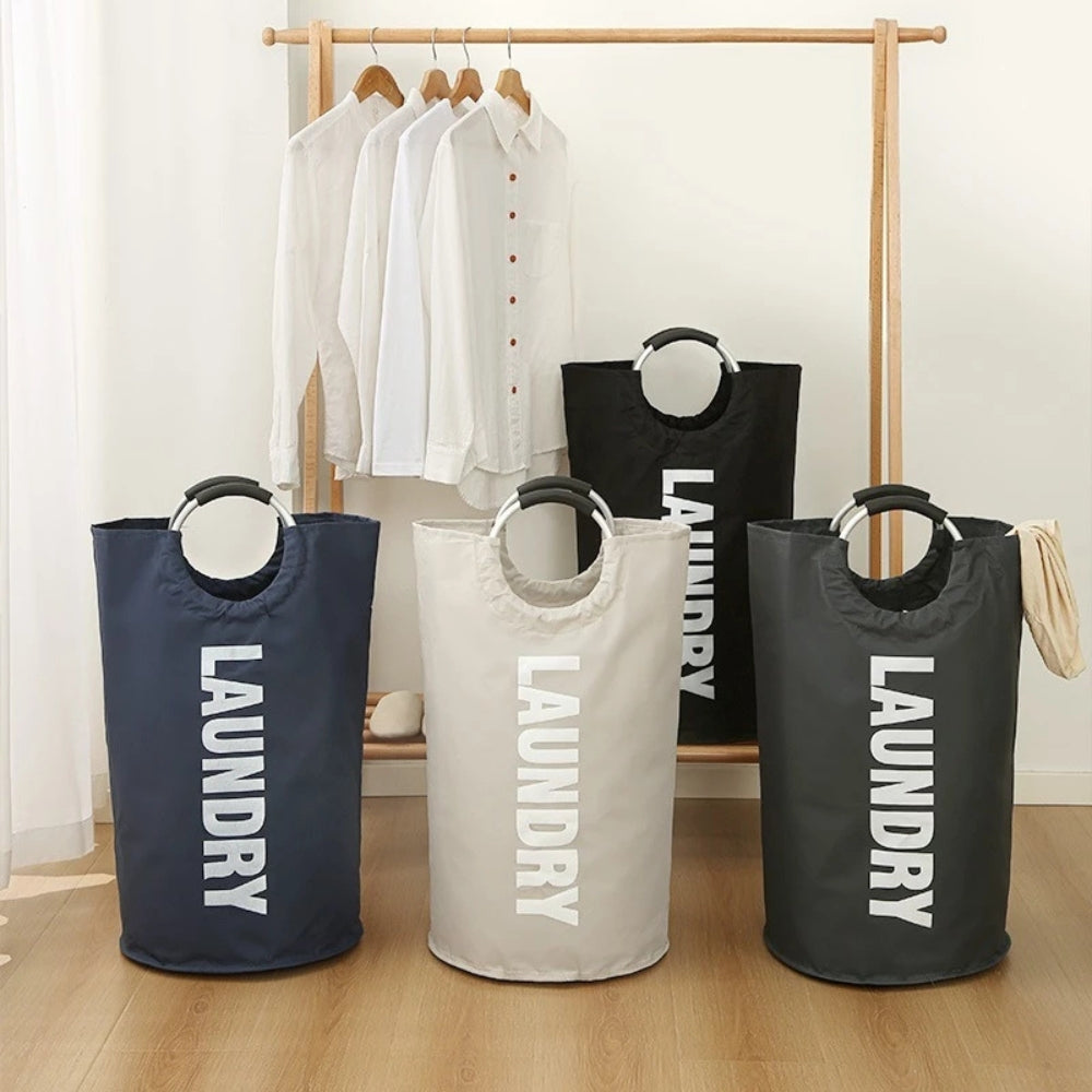 FlexiLaden: Collapsible Laundry Basket – Water-Repellent, Durable & Perfect for Large Loads