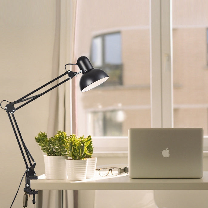 FlexiLux: Adjustable Metal Table Lamp with Clip-On & LED 1-bulb – for Desk & Bedroom