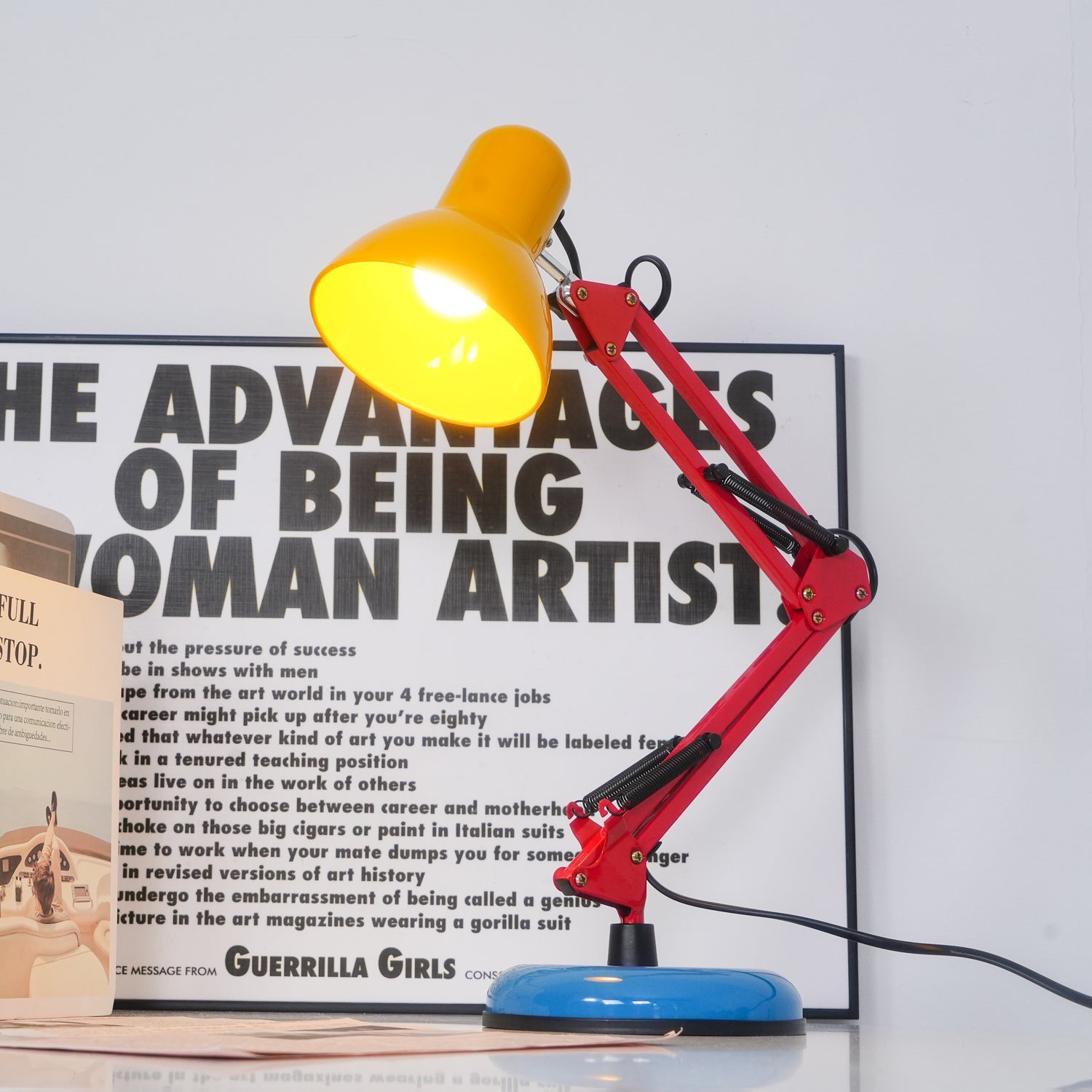 Adjustable Multi-Joint Desk Lamp — Blue, Red & Yellow