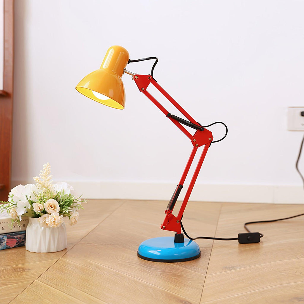 Adjustable Multi-Joint Desk Lamp — Blue, Red & Yellow