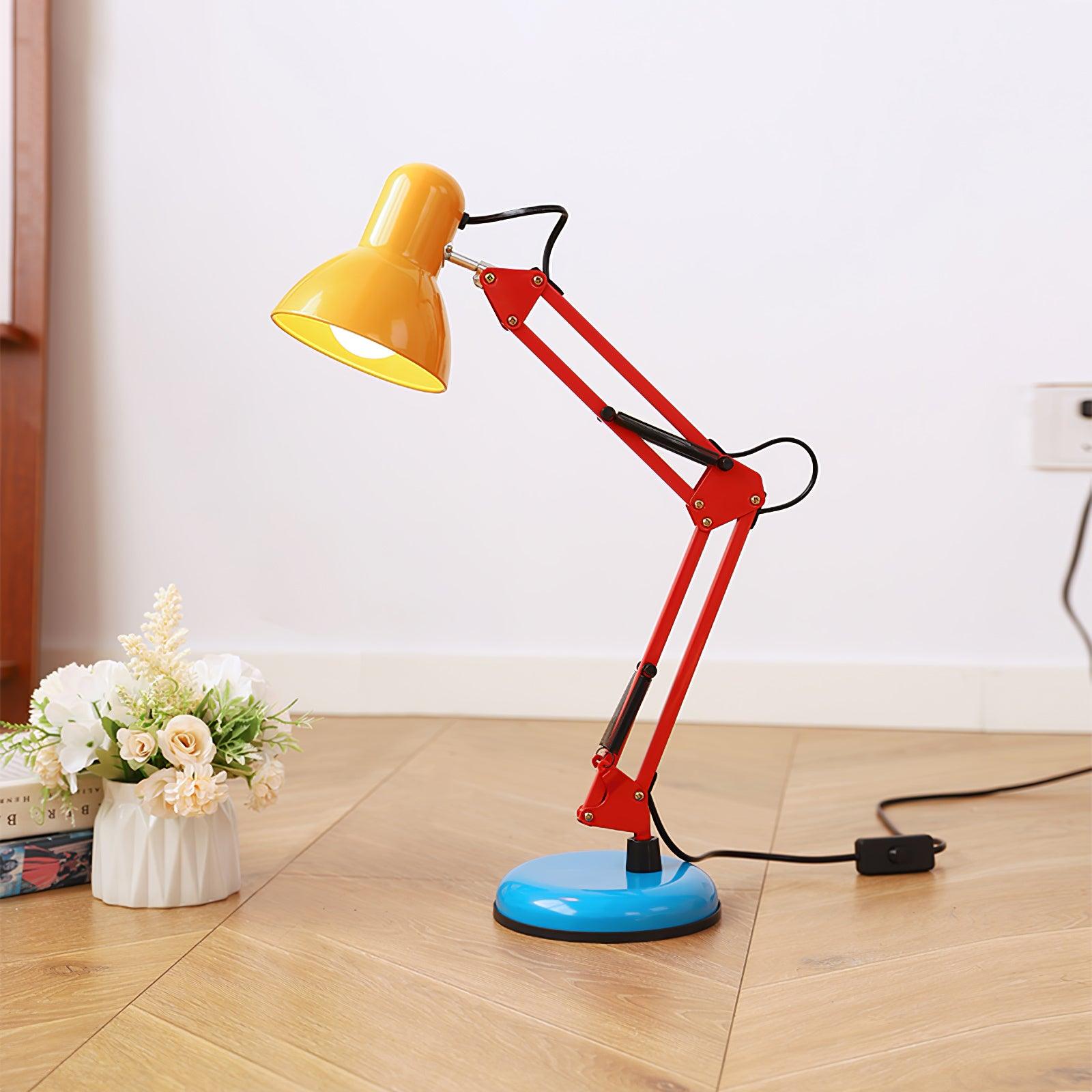 Adjustable Multi-Joint Desk Lamp — Blue, Red & Yellow