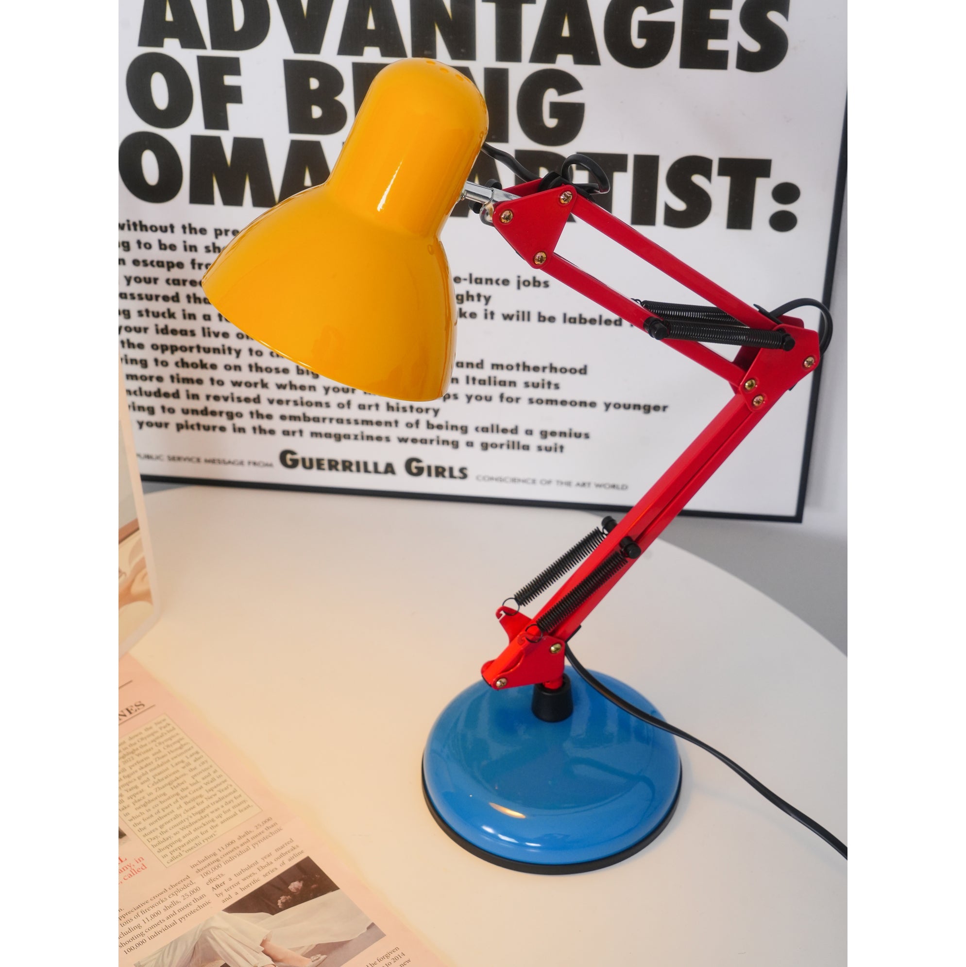 Adjustable Multi-Joint Desk Lamp — Blue, Red & Yellow