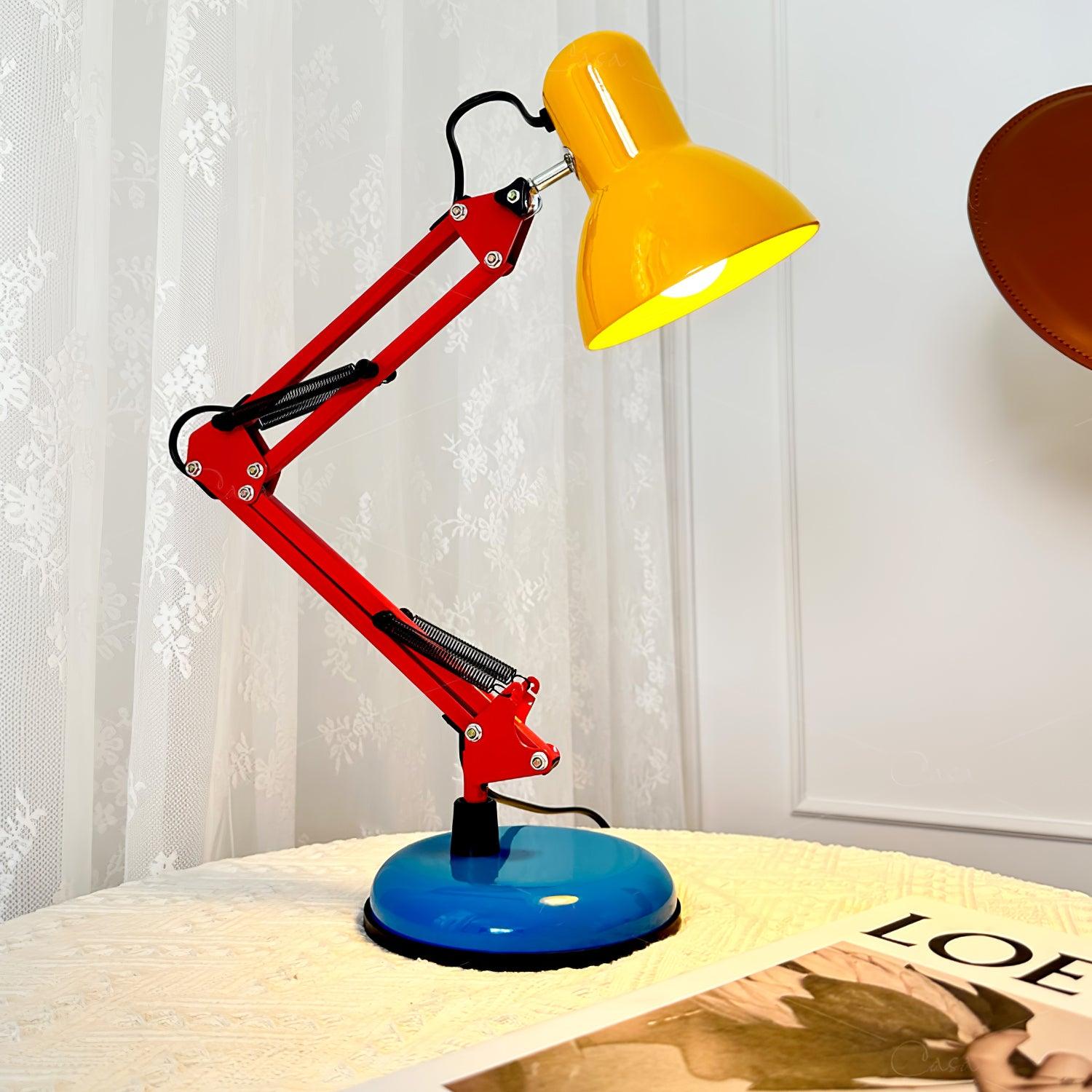 Adjustable Multi-Joint Desk Lamp — Blue, Red & Yellow