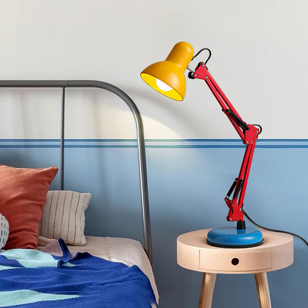 Adjustable Multi-Joint Desk Lamp — Blue, Red & Yellow