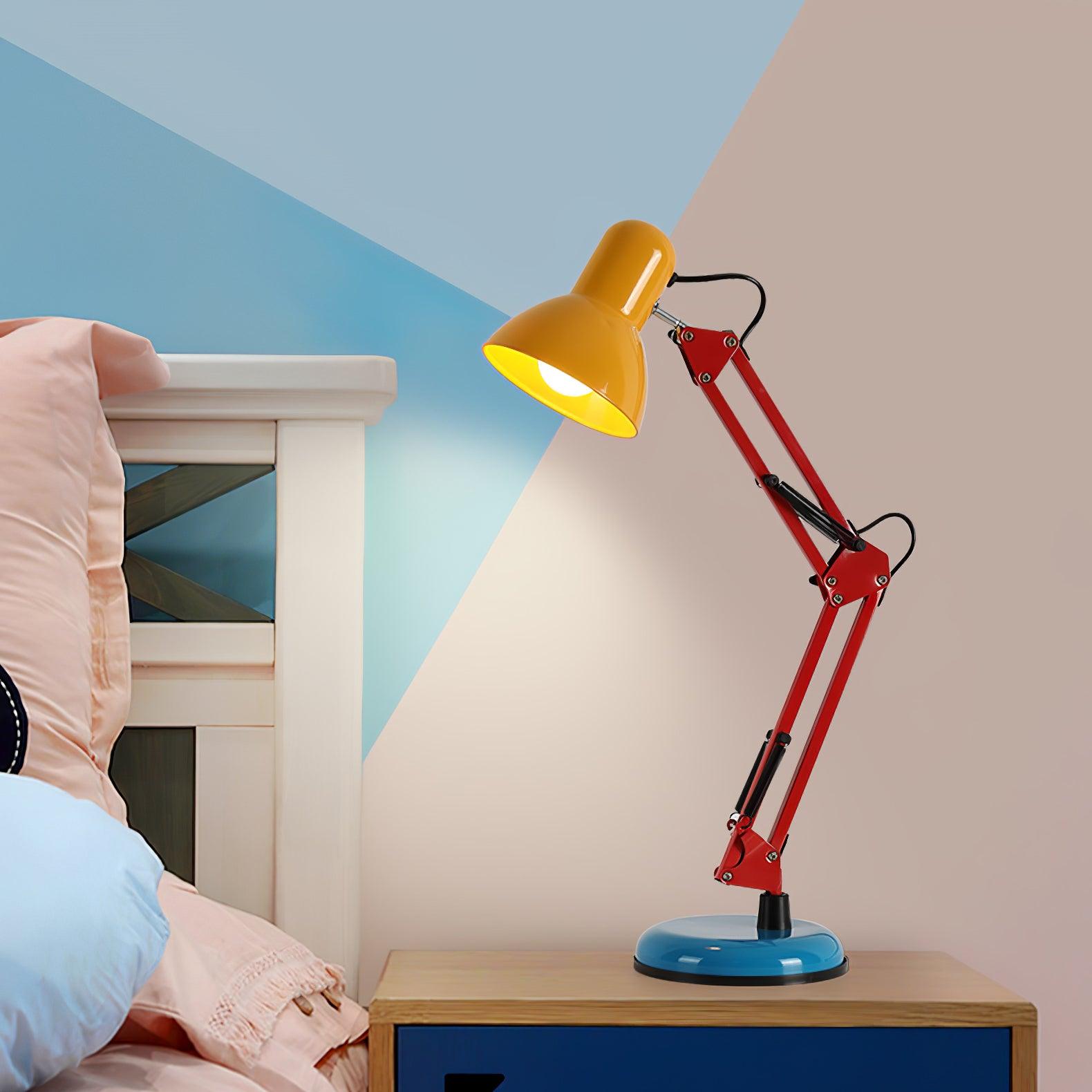 Adjustable Multi-Joint Desk Lamp — Blue, Red & Yellow
