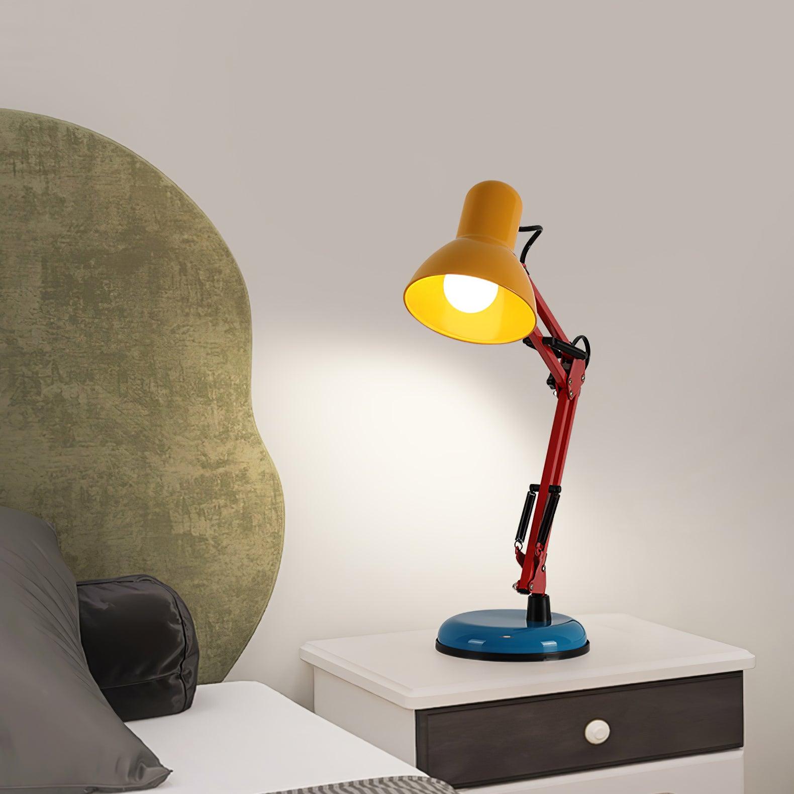 Adjustable Multi-Joint Desk Lamp — Blue, Red & Yellow