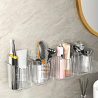 FlexibelOrganisieren: Wall Shelf Bathroom – modern plastic shelf, multifunctional & decorative for toothbrushes, cosmetics & accessories
