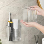 FlexibelOrganisieren: Wall Shelf Bathroom – modern plastic shelf, multifunctional & decorative for toothbrushes, cosmetics & accessories