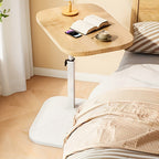 FlexivoLift: Height-Adjustable Side Table with Wooden Top & Sturdy Metal Frame – for Living Room & Bedroom