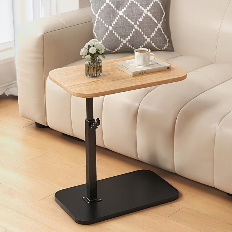 FlexivoLift: Height-Adjustable Side Table with Wooden Top & Sturdy Metal Frame – for Living Room & Bedroom