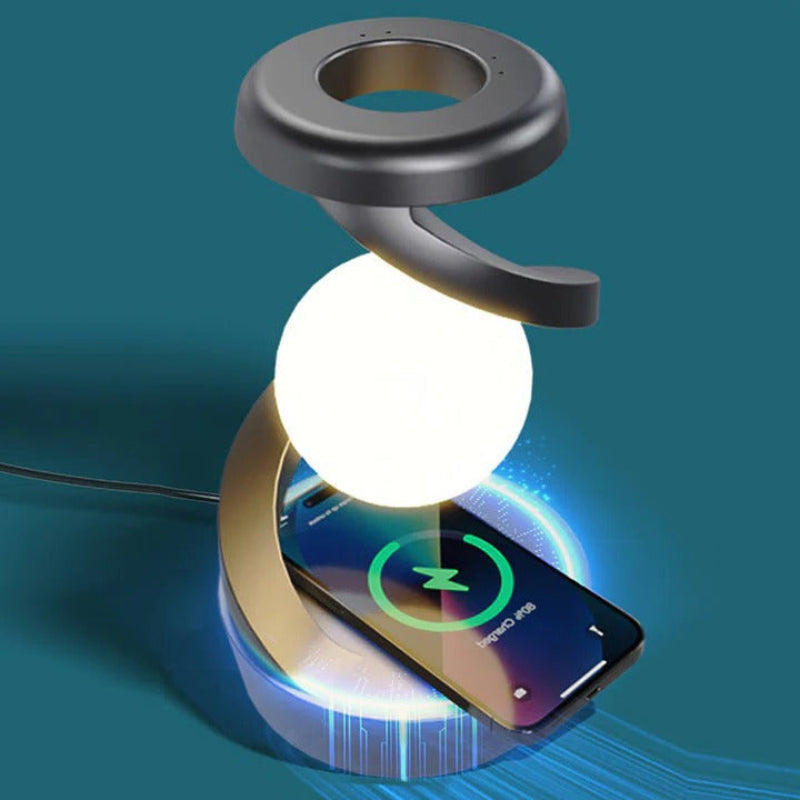 Floating Moon Lamp Magnetic Levitation RGB LED Wireless Charging Desk Light