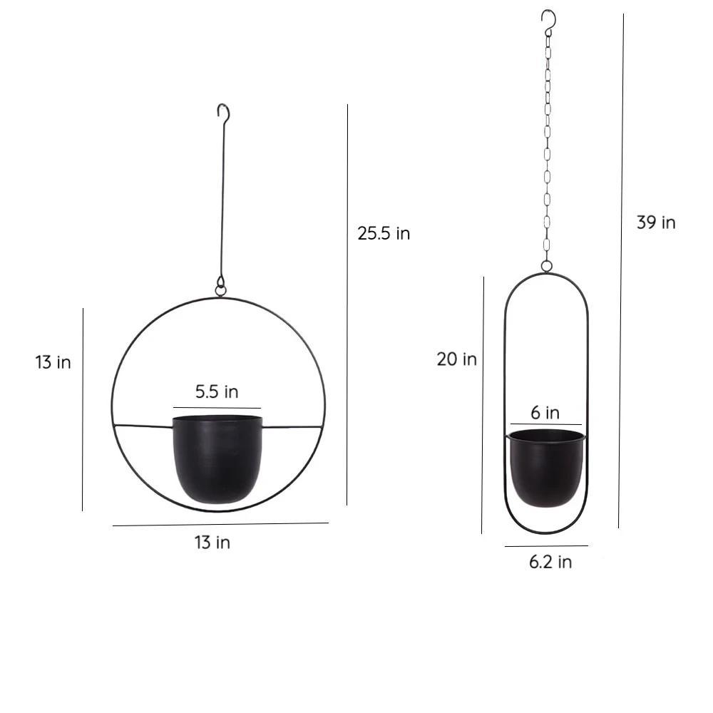 Breeze Hanging Planter | Minimalist Iron Design, Wall or Ceiling Mount