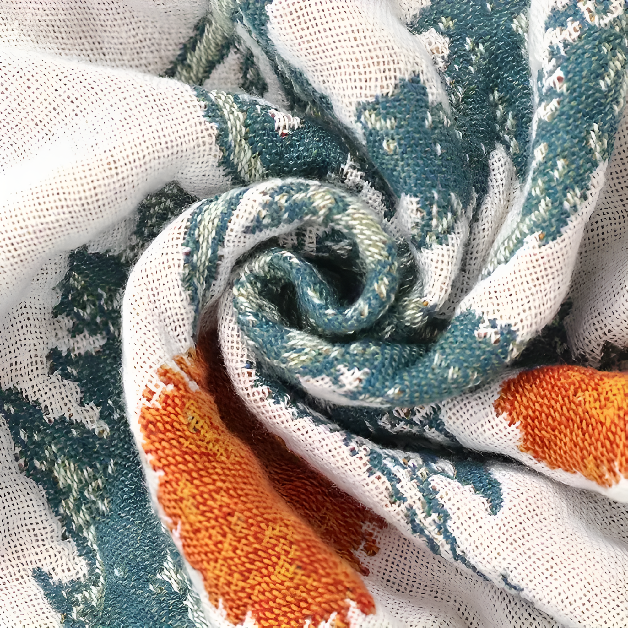 FloraHaus: Lightweight Summer Cotton Blanket with Floral Pattern & Breathable Structure – for Bed & Sofa