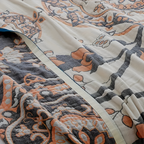 FloraLuft: Cotton blankets made of cotton with floral & leafy pattern – for bedroom & sofa