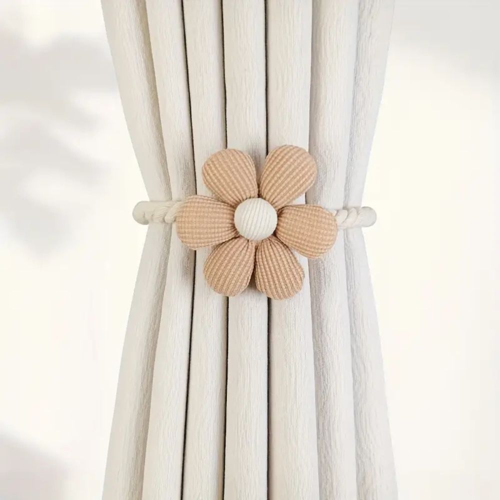 FloraMagnet: Magnetic Curtain Holders with Flower – Decorative & Practical in a Set of 2