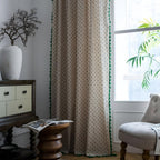 FloraRustikal: Curtain in Floral Design with Tassels – Cozy & Decorative for Living Room & Dining Room