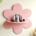 FloraVista: Wooden Wall Shelf – Rustic, Multifunctional & Floating with Floral Design for Living Room & Office