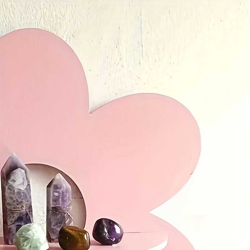 FloraVista: Wooden Wall Shelf – Rustic, Multifunctional & Floating with Floral Design for Living Room & Office