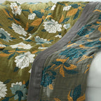 FloraWeave: Floral Reversible Blanket Made of Cotton – Stylish Comfort for Your Home