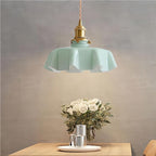 Florabelle: Pendant Light Made of Glass & Brass in Cream Flower Shape – for Vintage Living Spaces