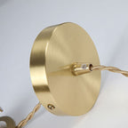 Floraglow: Pendant Light Made of Ribbed Glass & Metal in Golden Flower Shape – for Living Room & Bedroom