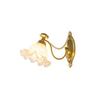 Floral Glass & Brass Wall Sconce — White Blossom