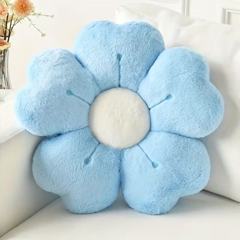 Decorative Throw Pillow Flower Shape Plush Polyester Cotton Blend