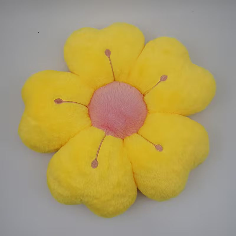 Decorative Throw Pillow Flower Shape Plush Polyester Cotton Blend