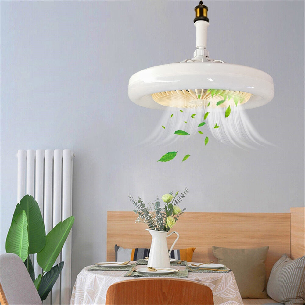 Ceiling Fan Light Flush Mount LED Dimmable Remote Control E27