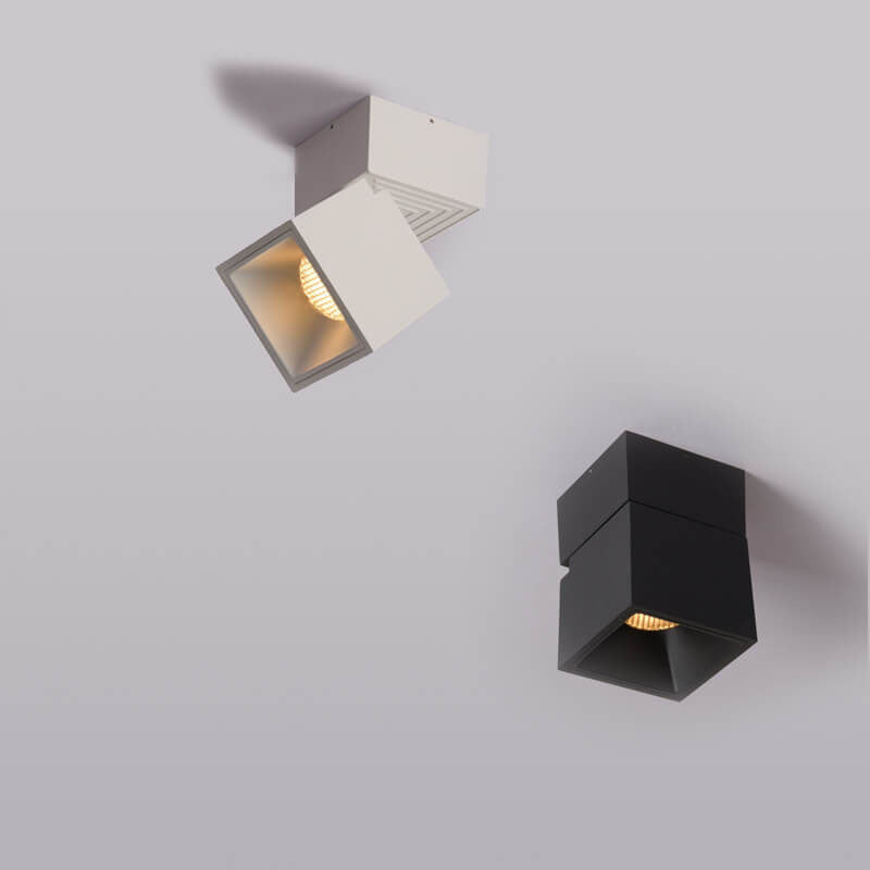 Adjustable Cube LED Ceiling Light, Semi-Flush Mount, Dimmable, Aluminum