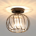 Flush Mount Ceiling Light, Glass Shade, E27 Fitting, Single Light