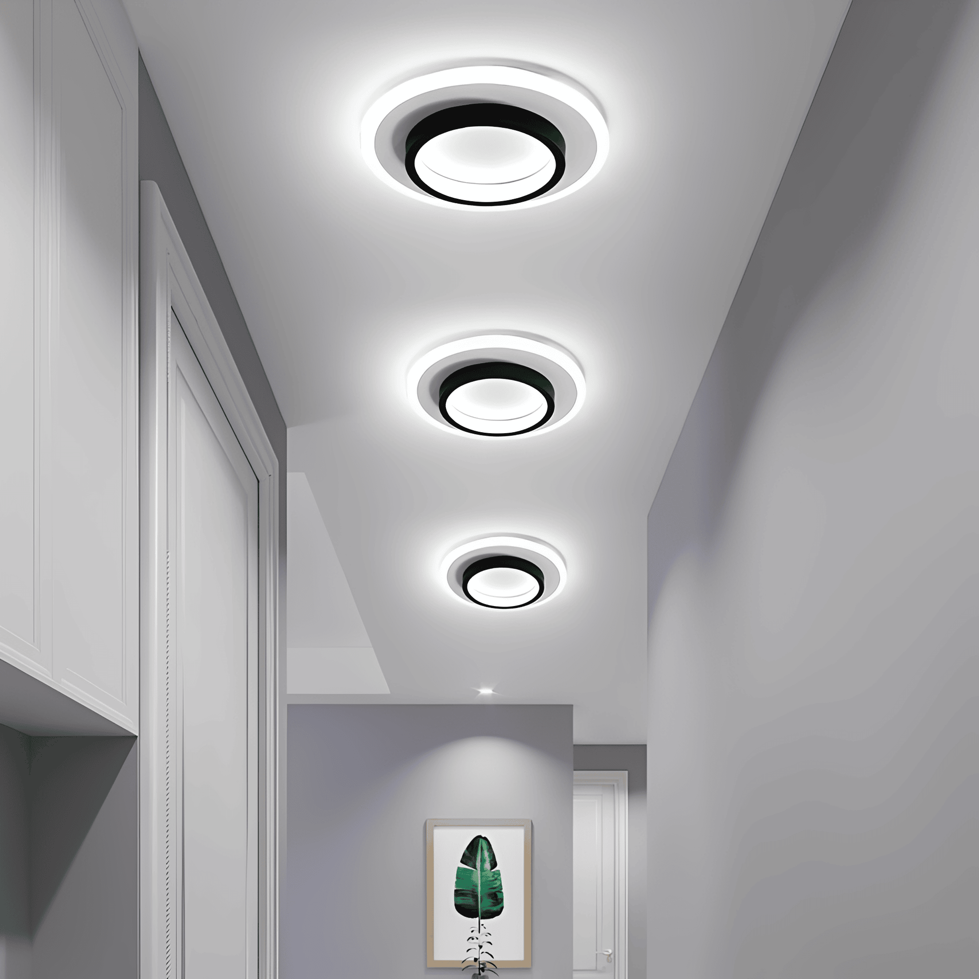 Ceiling Light Round Acrylic Built In LED Warm White Indoor Fixture