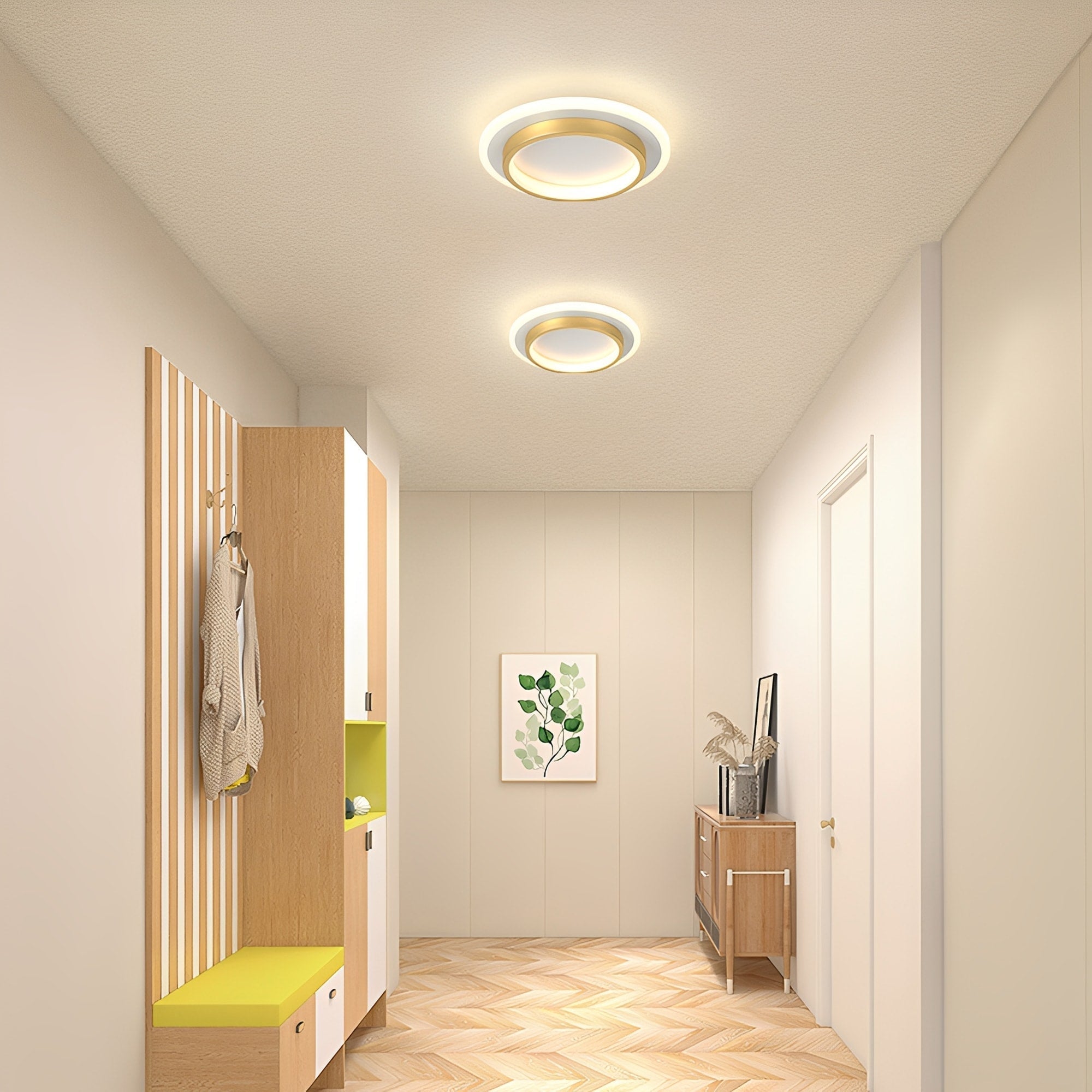 Ceiling Light Round Acrylic Built In LED Warm White Indoor Fixture
