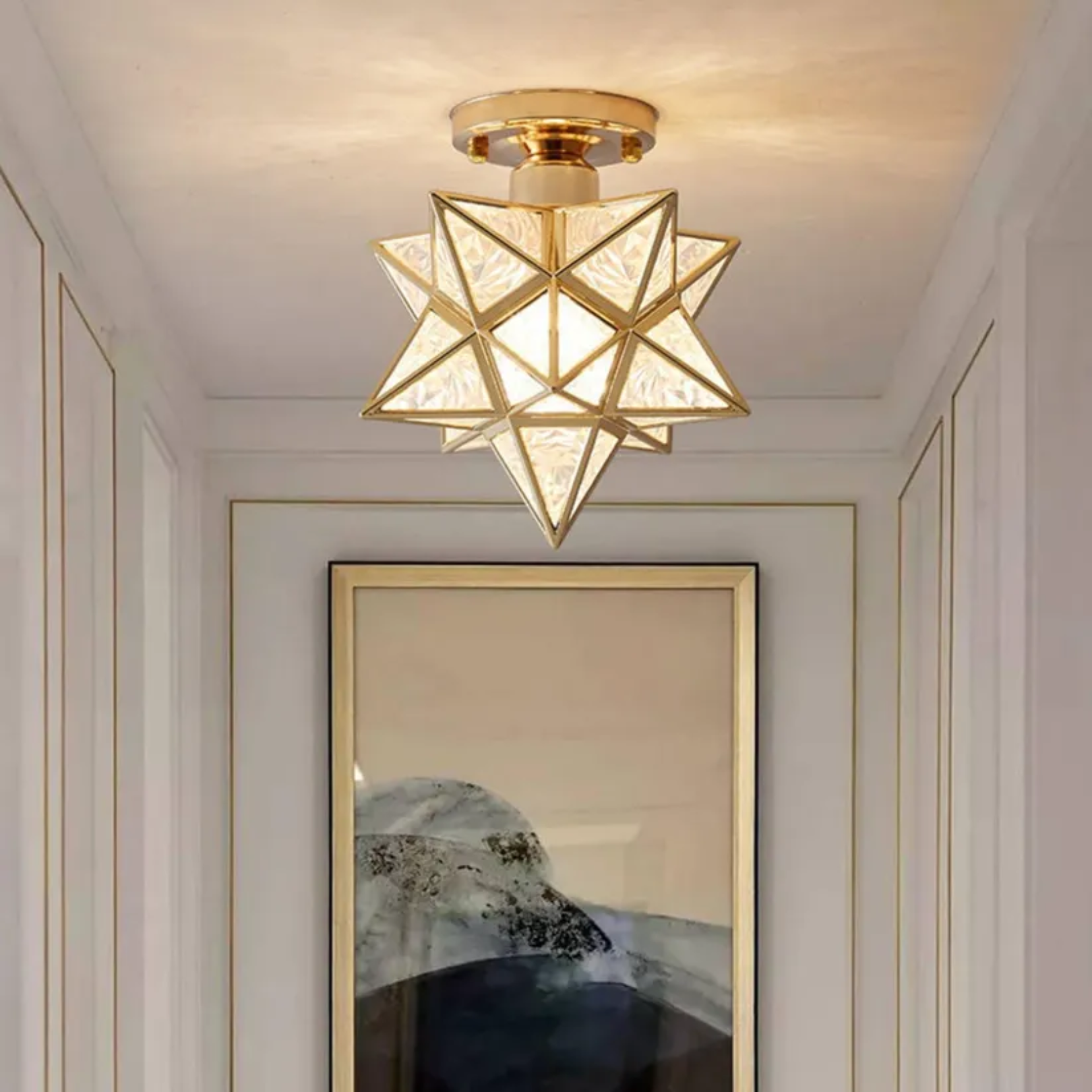Flush Mount Ceiling Light Iron PVC 20 cm Star Shape Integrated LED 3000K 110 to 220V
