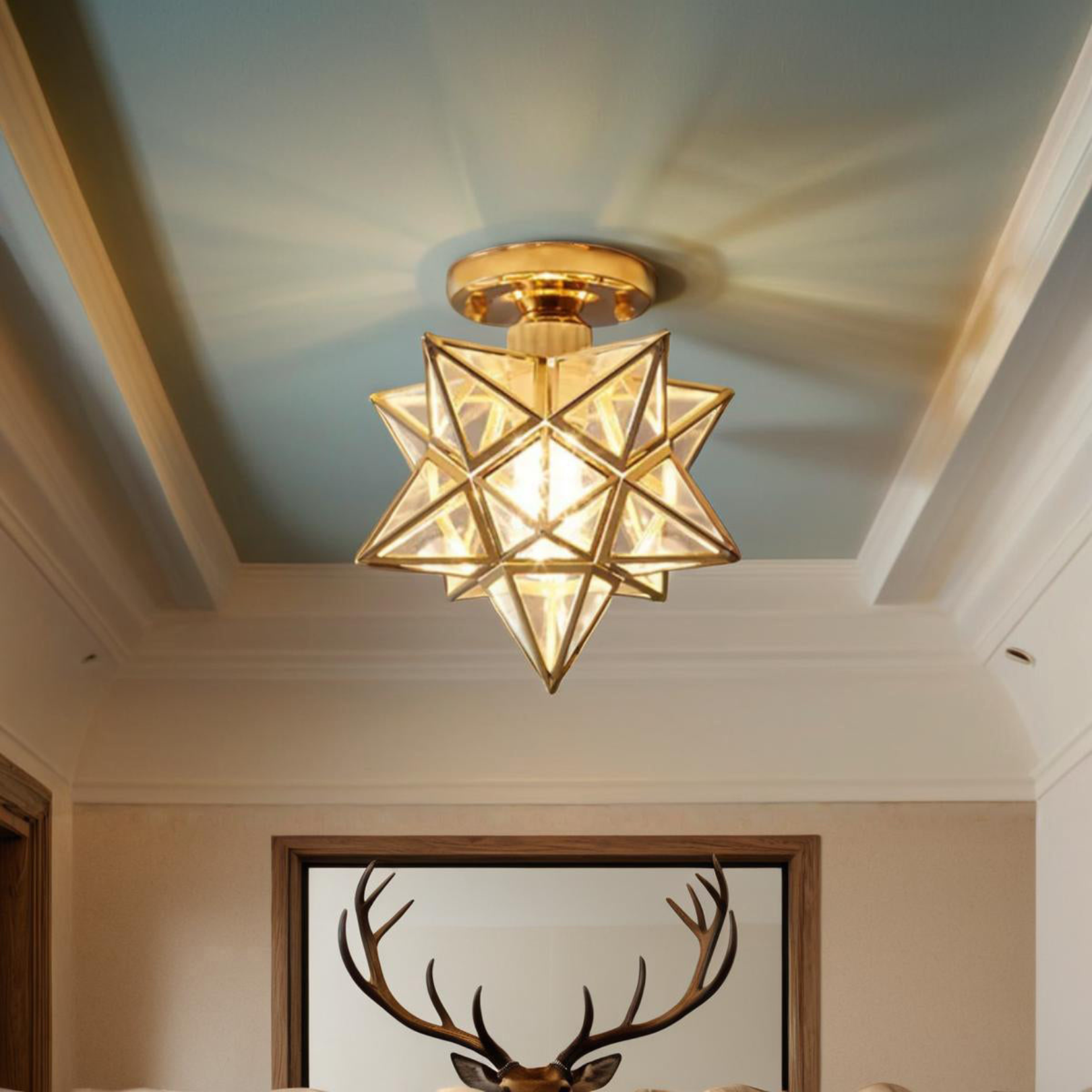 Flush Mount Ceiling Light Iron PVC 20 cm Star Shape Integrated LED 3000K 110 to 220V