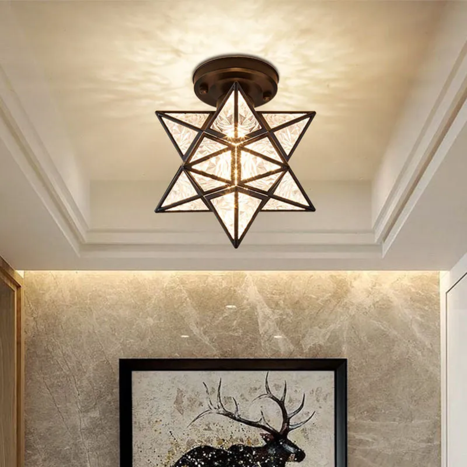 Flush Mount Ceiling Light Iron PVC 20 cm Star Shape Integrated LED 3000K 110 to 220V