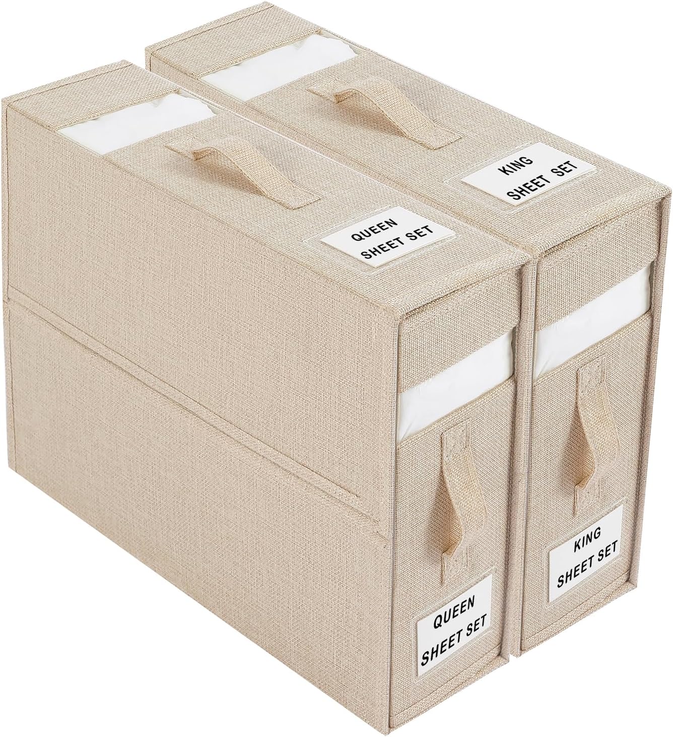 Foldable Bed Sheet Organizer Fabric Linen Storage Box