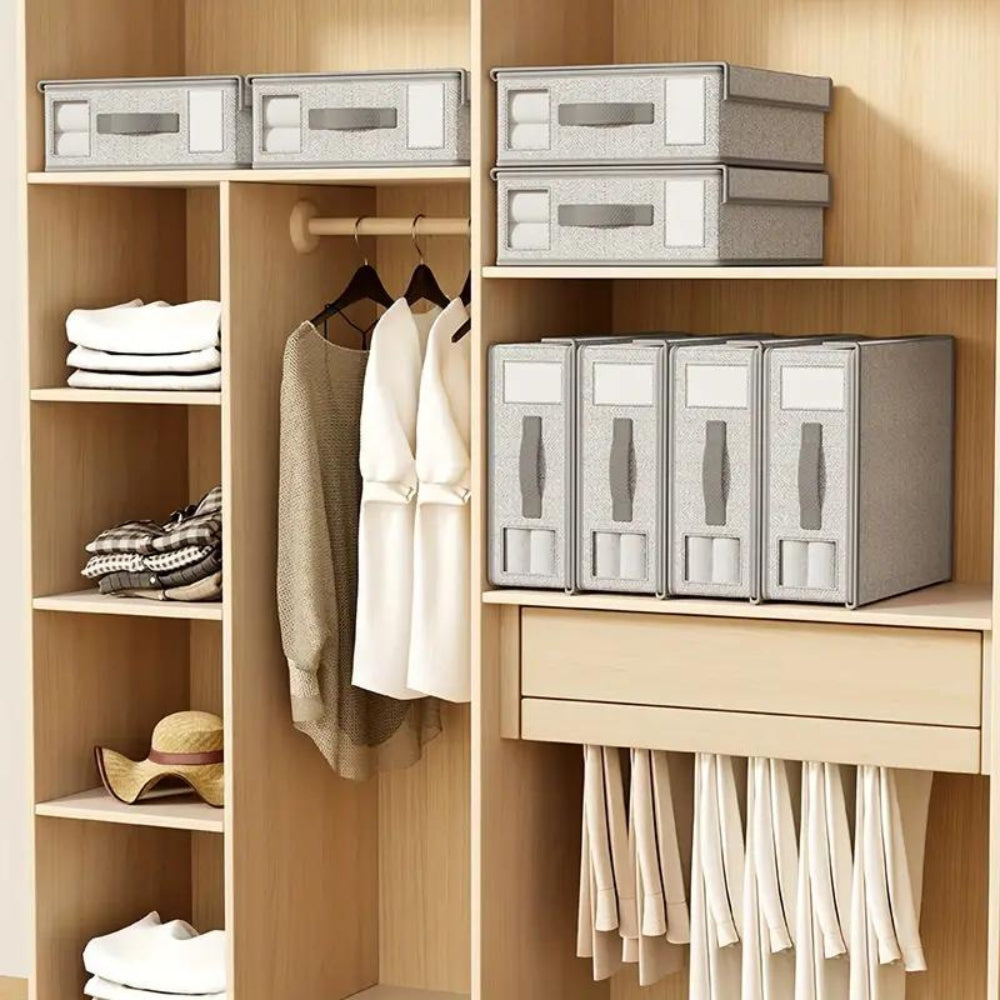 Foldable Bed Sheet Organizer Fabric Linen Storage Box