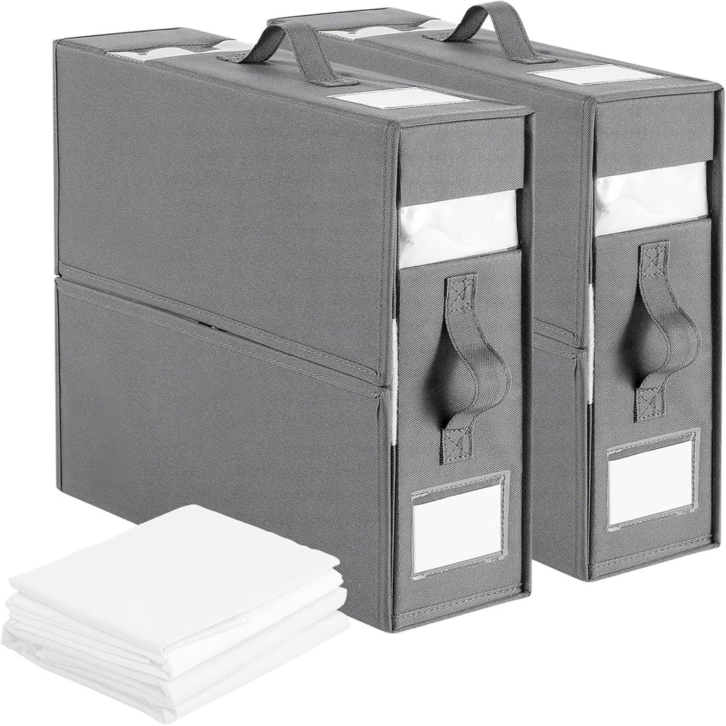 Foldable Bed Sheet Organizer Fabric Linen Storage Box