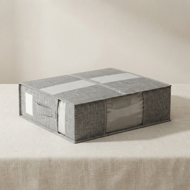 Foldable Bed Sheet Organizer Fabric Linen Storage Box