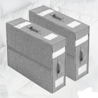 Foldable Bedding Organizer Structured Fabric Storage for Linens and Closet Shelves