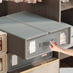 Foldable Bedding Organizer Structured Fabric Storage for Linens and Closet Shelves