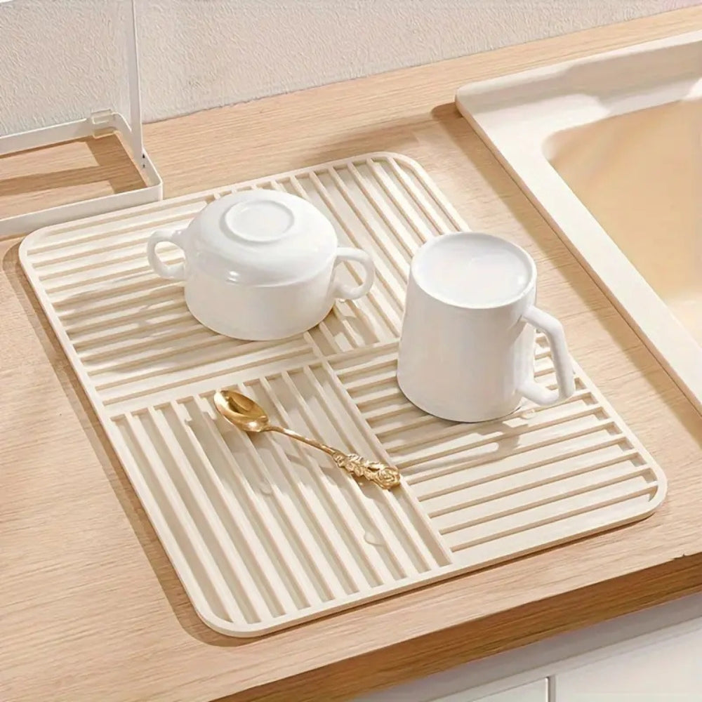 Dish Drying Mat Silicone Foldable Heat Resistant Kitchen Mat