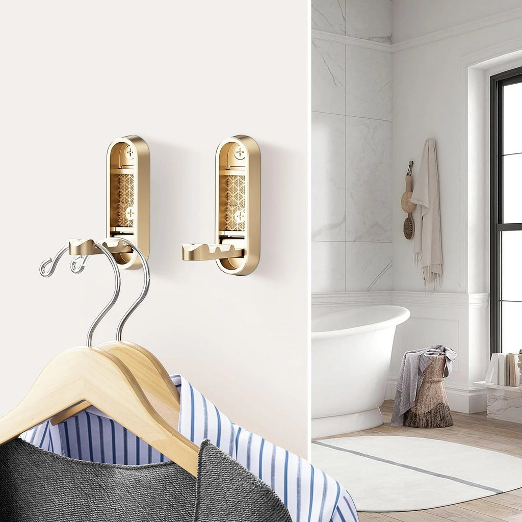 Foldable Wall Hook, Zinc Alloy, 18kg Capacity, Screw Mounted
