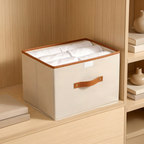 Storage Box Foldable Textile Storage Bin with Lid and Handles