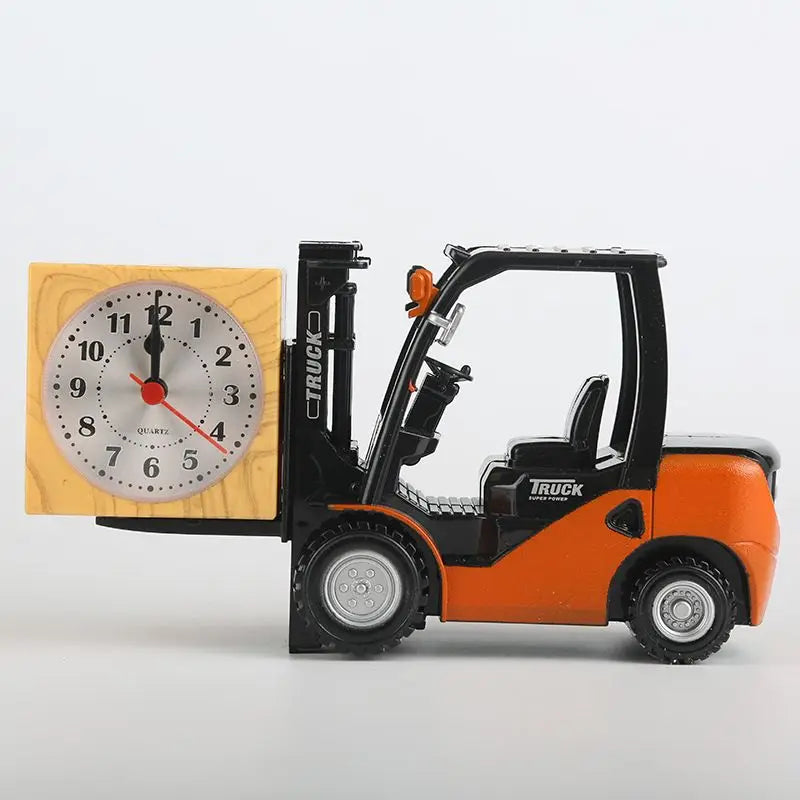 Forklift Alarm Clock, Quartz Movement, Analog Display, Battery Operated
